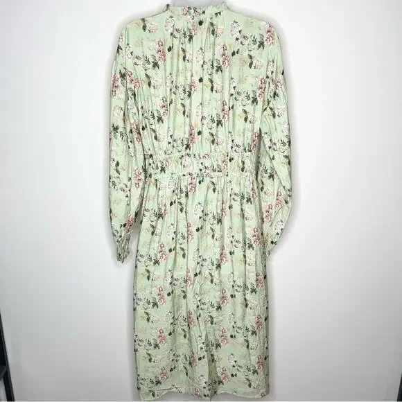 NWT ANTHROPOLOGIE Current Air Green Duster Floral Boho Style Spring Summer - Picture 5 of 8